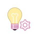 Lightbulb with cog icon