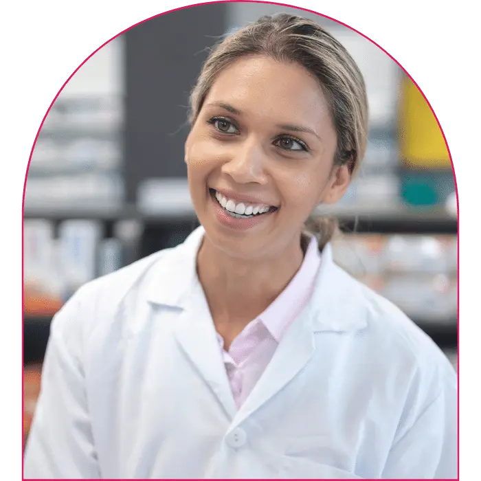 Happy pharmacist smiling